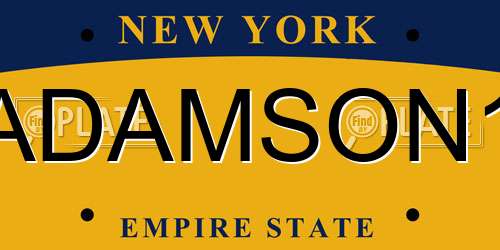 ADAMSON1 New York License Plate