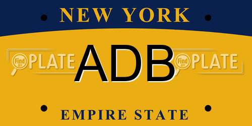 ADB New York License Plate