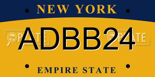 ADBB24 New York License Plate