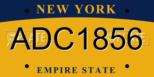 ADC1856 license plate in NY state