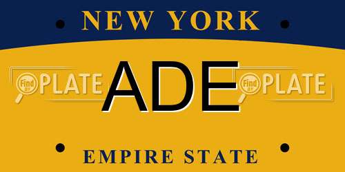 ADE New York License Plate