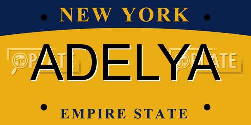 ADELYA New York License Plate