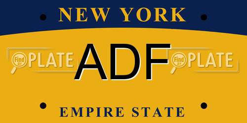 ADF New York License Plate