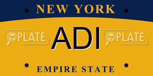 ADI New York License Plate