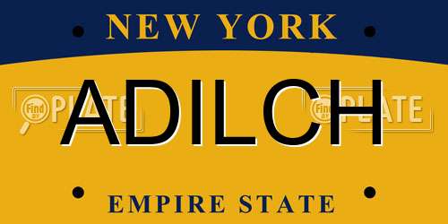 ADILCH New York License Plate