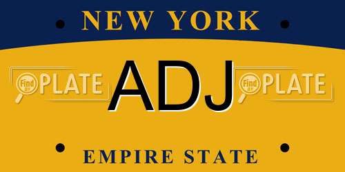 ADJ New York License Plate