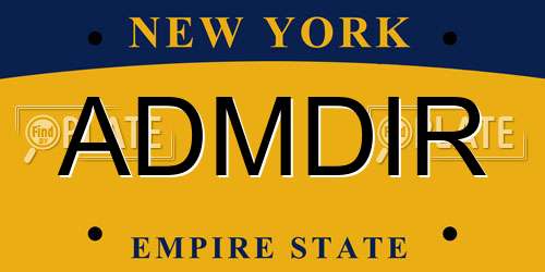 ADMDIR New York License Plate