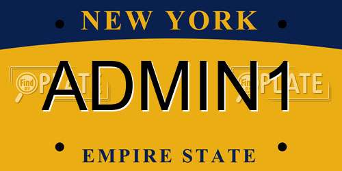 ADMIN1 New York License Plate