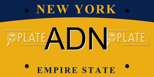 ADN New York License Plate