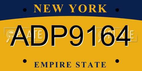 ADP9164 New York License Plate