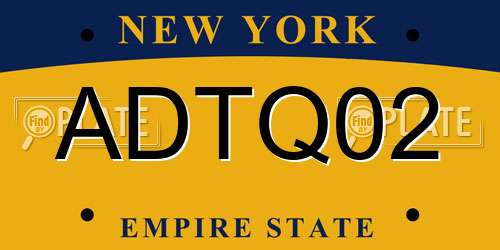 ADTQ02 New York License Plate