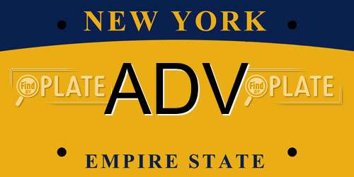 ADV New York License Plate