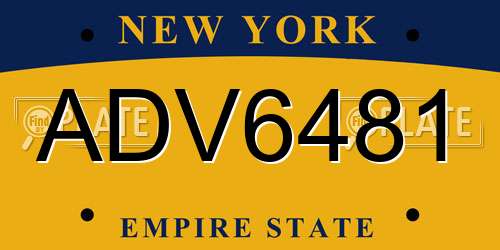 ADV6481 New York License Plate
