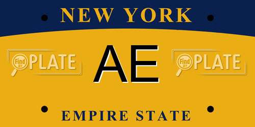 AE New York License Plate