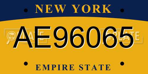 AE96065 New York License Plate