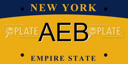 AEB New York License Plate