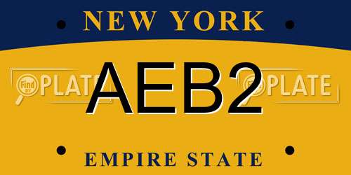AEB2 New York License Plate
