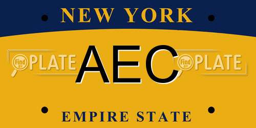 AEC New York License Plate