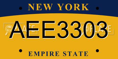 AEE3303 New York License Plate