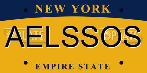 AELSSOS New York License Plate