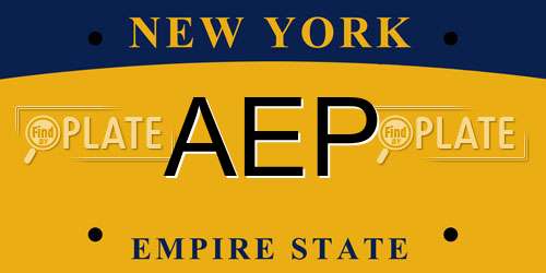 AEP New York License Plate