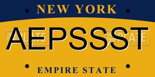 AEPSSST New York License Plate