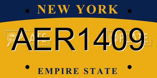 AER1409 New York License Plate