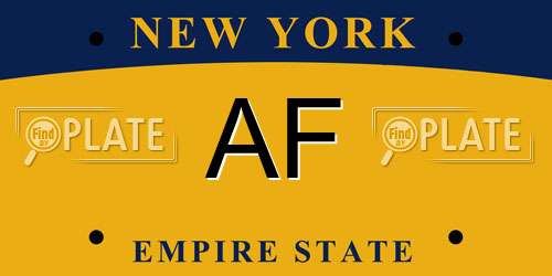 AF New York License Plate