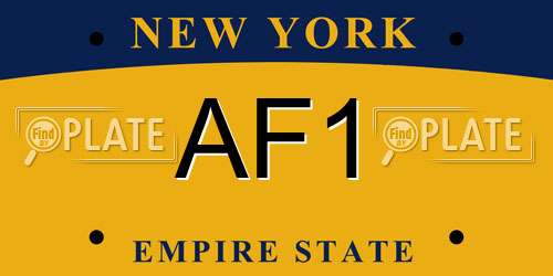 AF1 New York License Plate