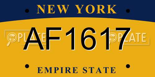 AF1617 New York License Plate