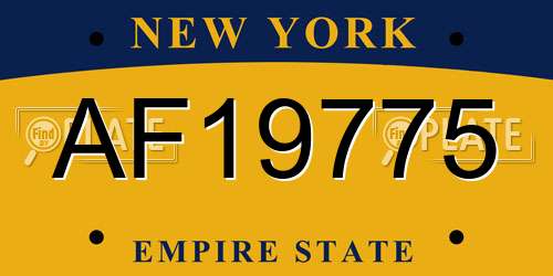 AF19775 New York License Plate