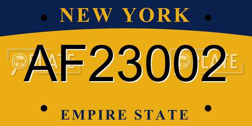 AF23002 New York License Plate