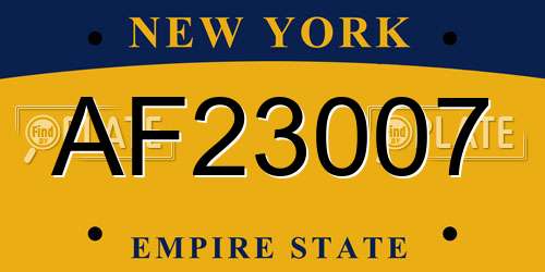 AF23007 New York License Plate