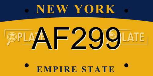 AF299 New York License Plate