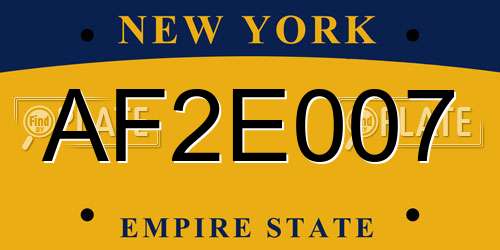 AF2E007 New York License Plate