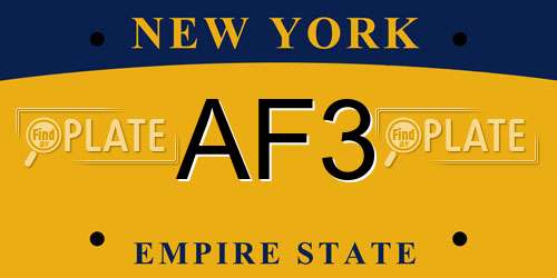 AF3 New York License Plate