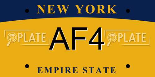 AF4 New York License Plate