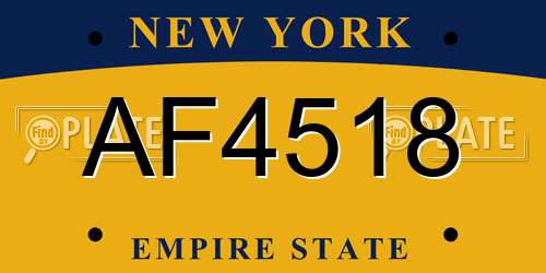 AF4518 New York License Plate