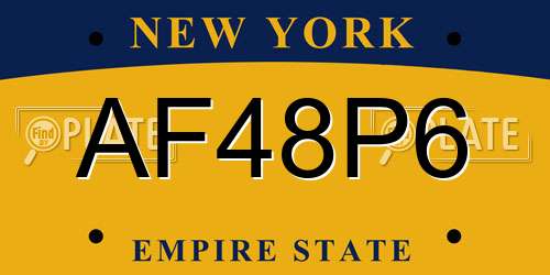 AF48P6 New York License Plate