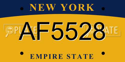 AF5528 New York License Plate