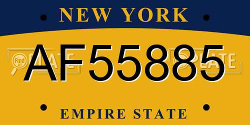 AF55885 New York License Plate