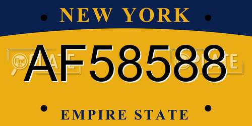 AF58588 New York License Plate