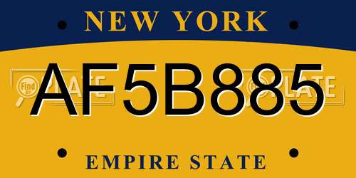 AF5B885 New York License Plate