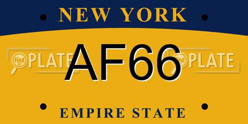 AF66 New York License Plate