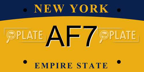 AF7 New York License Plate