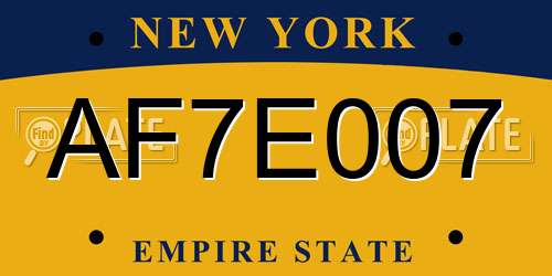 AF7E007 New York License Plate