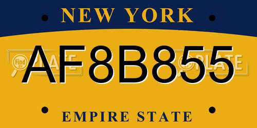 AF8B855 New York License Plate