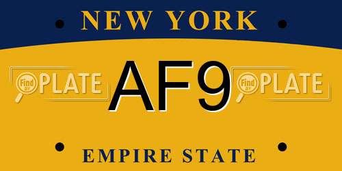 AF9 New York License Plate