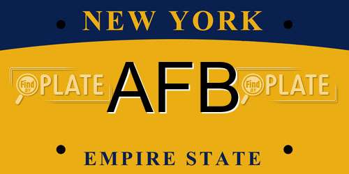 AFB New York License Plate