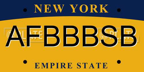 AFBBBSB New York License Plate